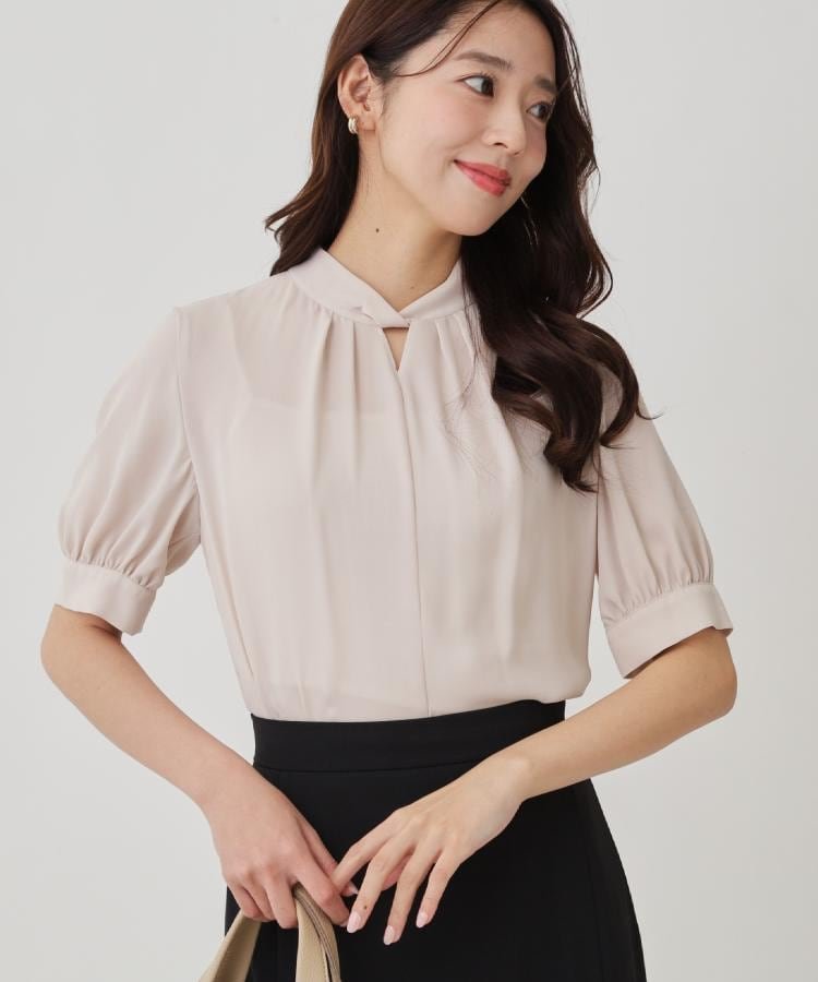 [SALE / 52 % OFF] COUP DE CHANCE [화장실 가능 / 일본제] 퍼프 슬리브 블라우스 쿠도 샨스 탑스 셔츠 블라우스 화이트 블랙 퍼플 그레이 [무료 배송]
