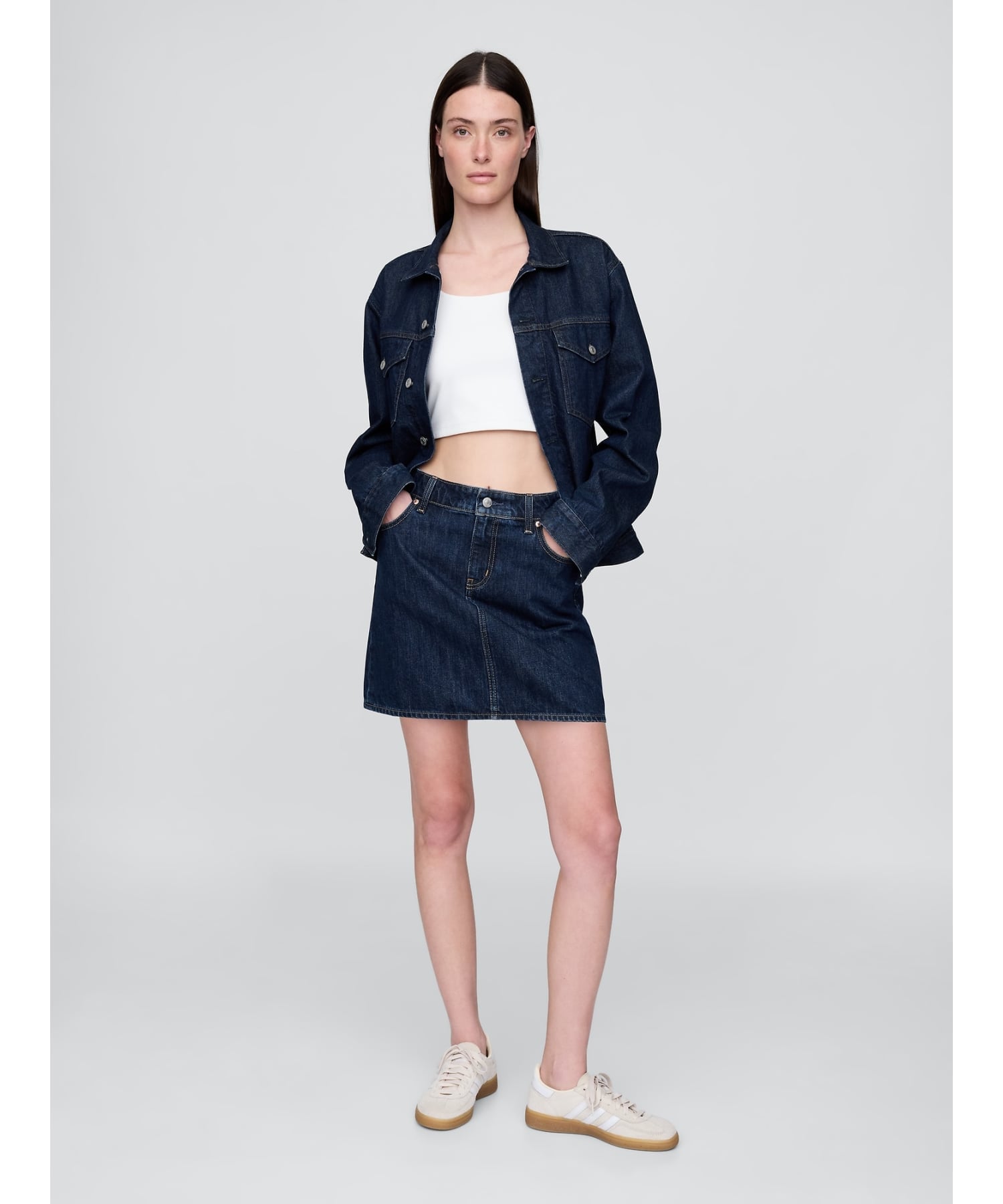 GAP (W)デニム ミニスカート ギャップ スカート ミニスカート ネイビー【送料無料】