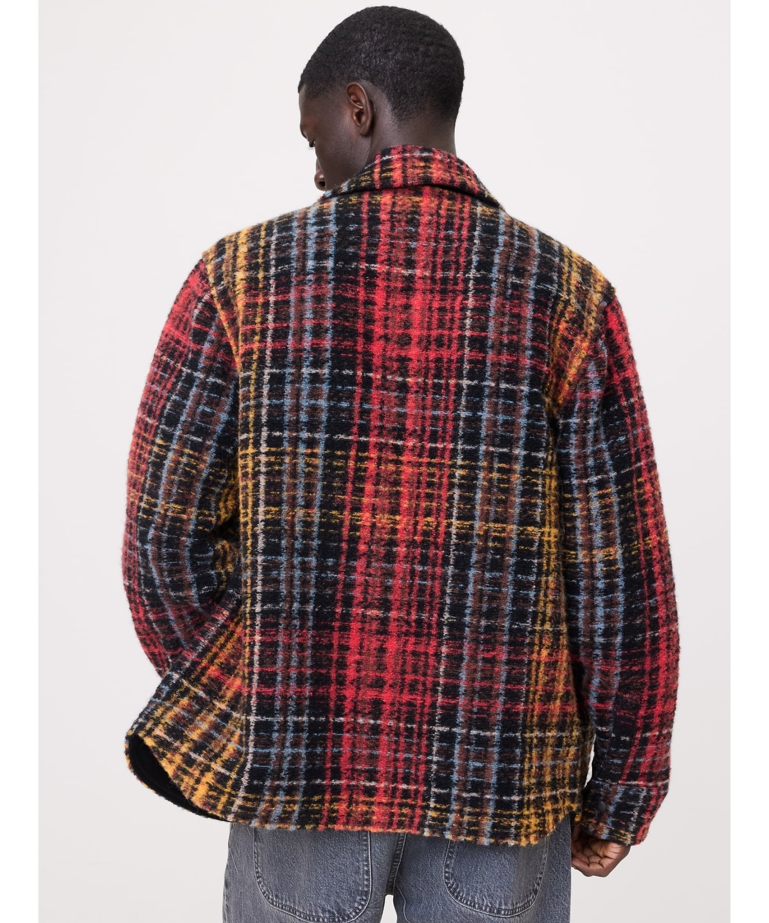 【SALE／40%OFF】BANANA REPUBLIC (M)プレイド ブークレ シャツジャケット バナナ・リパブリック ジャケット・アウター カバーオール・ワークジャケット レッド【送料無料】