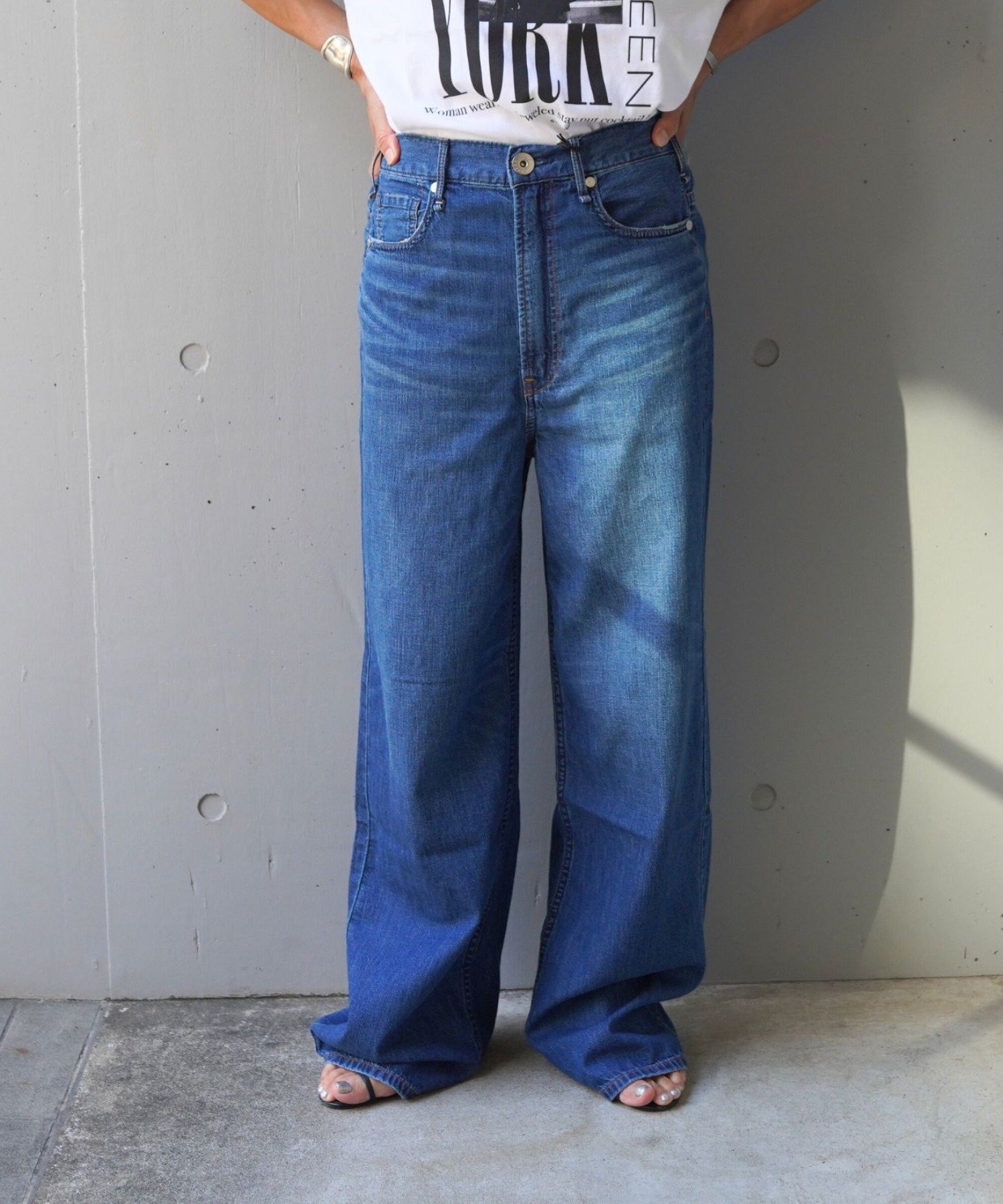 B'2nd upper hights(アッパーハイツ)THE LAZY NIECE/Wide Straight ビーセカンド パンツ ジーンズ・デニムパンツ ブルー【送料無料】