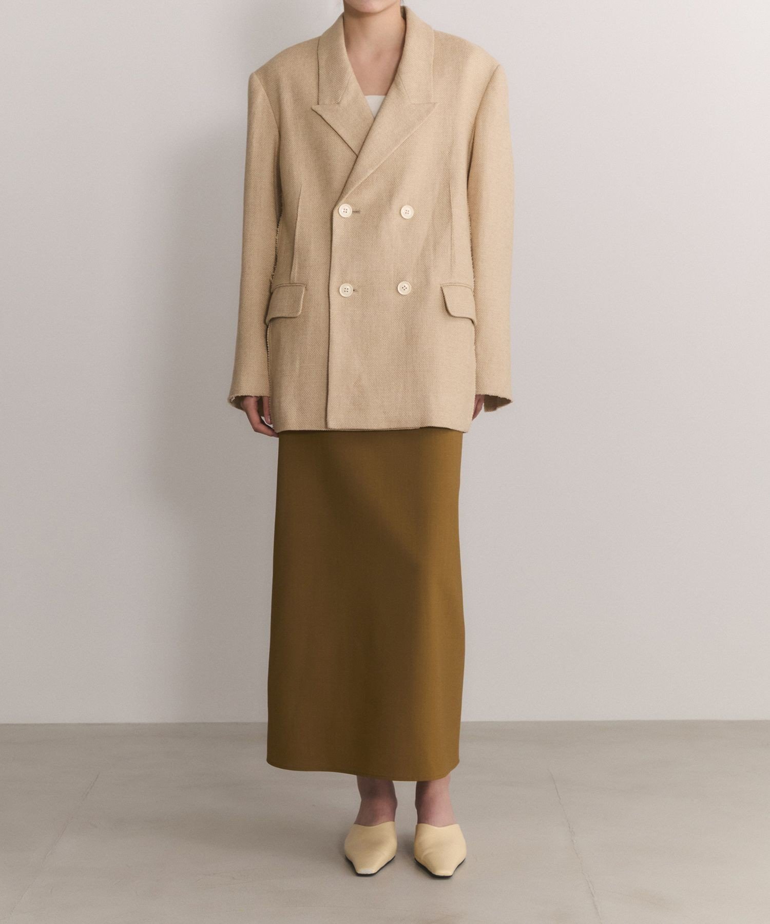 ADAM ET ROPE' FEMME 【EMOELLE】ピークドラペルジャケット アダムエロペ ジャケット・アウター テーラードジャケット・ブレザー ベージュ【送料無料】