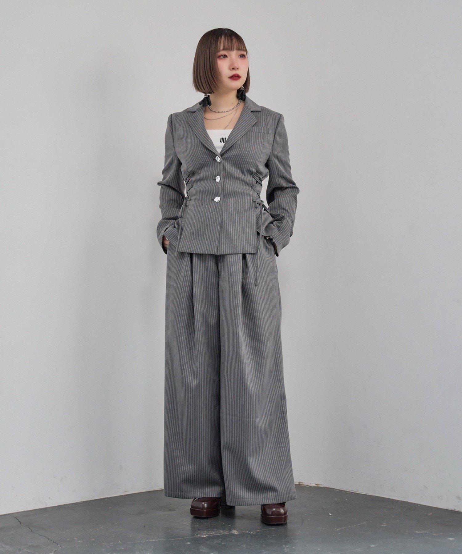 RMAF 【Mavie..7】セミワイドスラックスパンツ リマインドミーアンドフォーエバー パンツ その他のパンツ ブラック