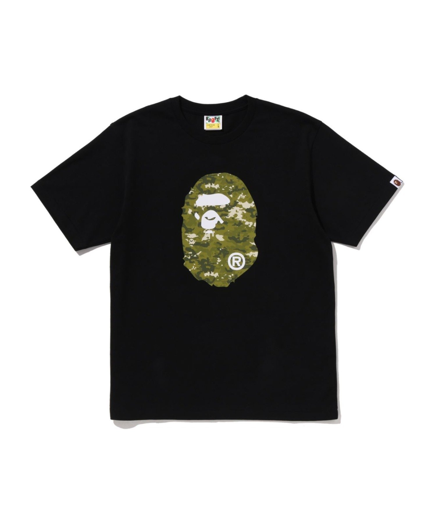 A BATHING APE MULTI PIXEL CAMO APE HEAD TEE ア ベイシング エイプ トップス カットソー・Tシャツ ブラック ホワイト