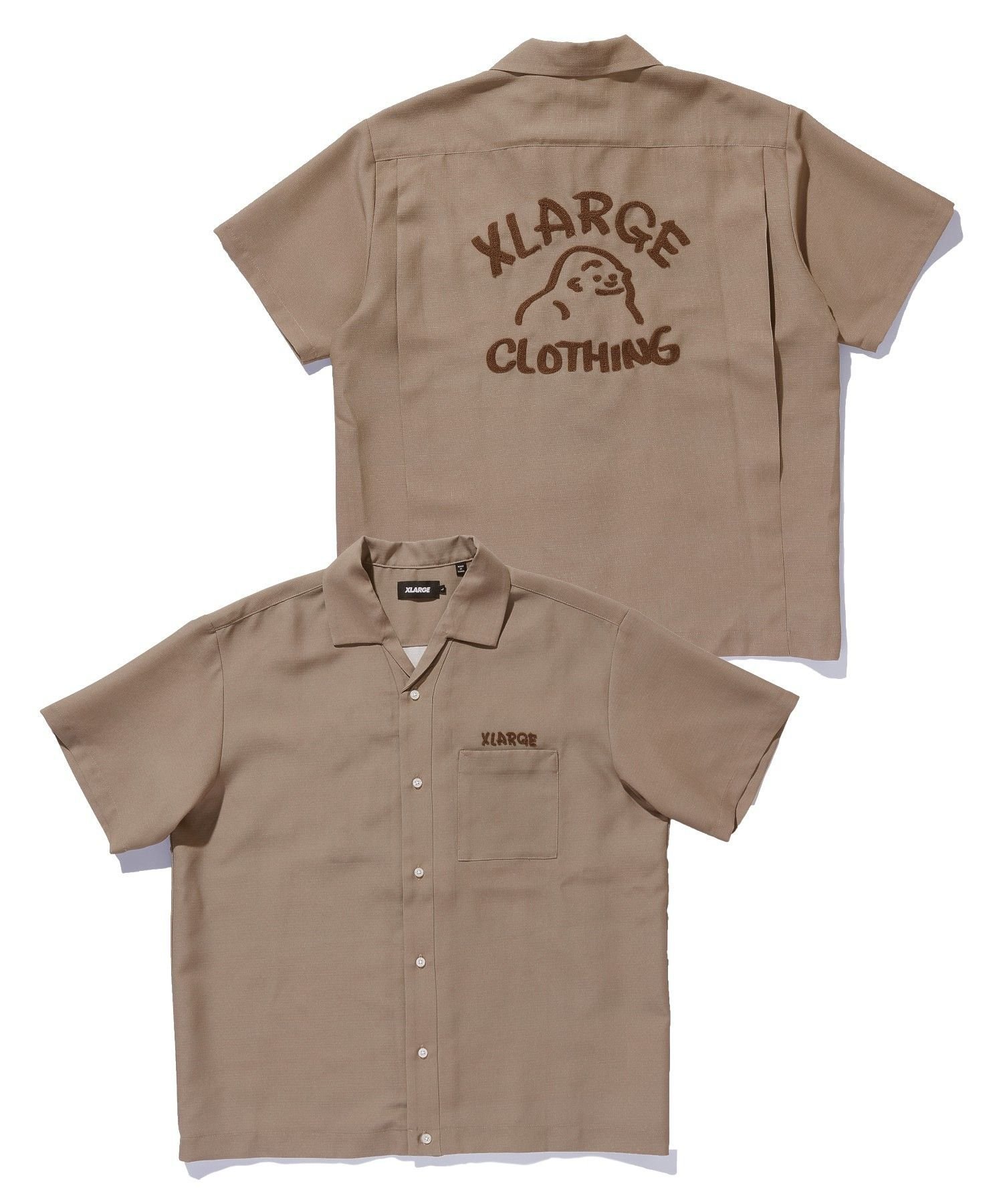 DRAWING OG S/S SHIRT エクストララージ トップス シャツ・ブラウス ブラウン ブラック ホワイト