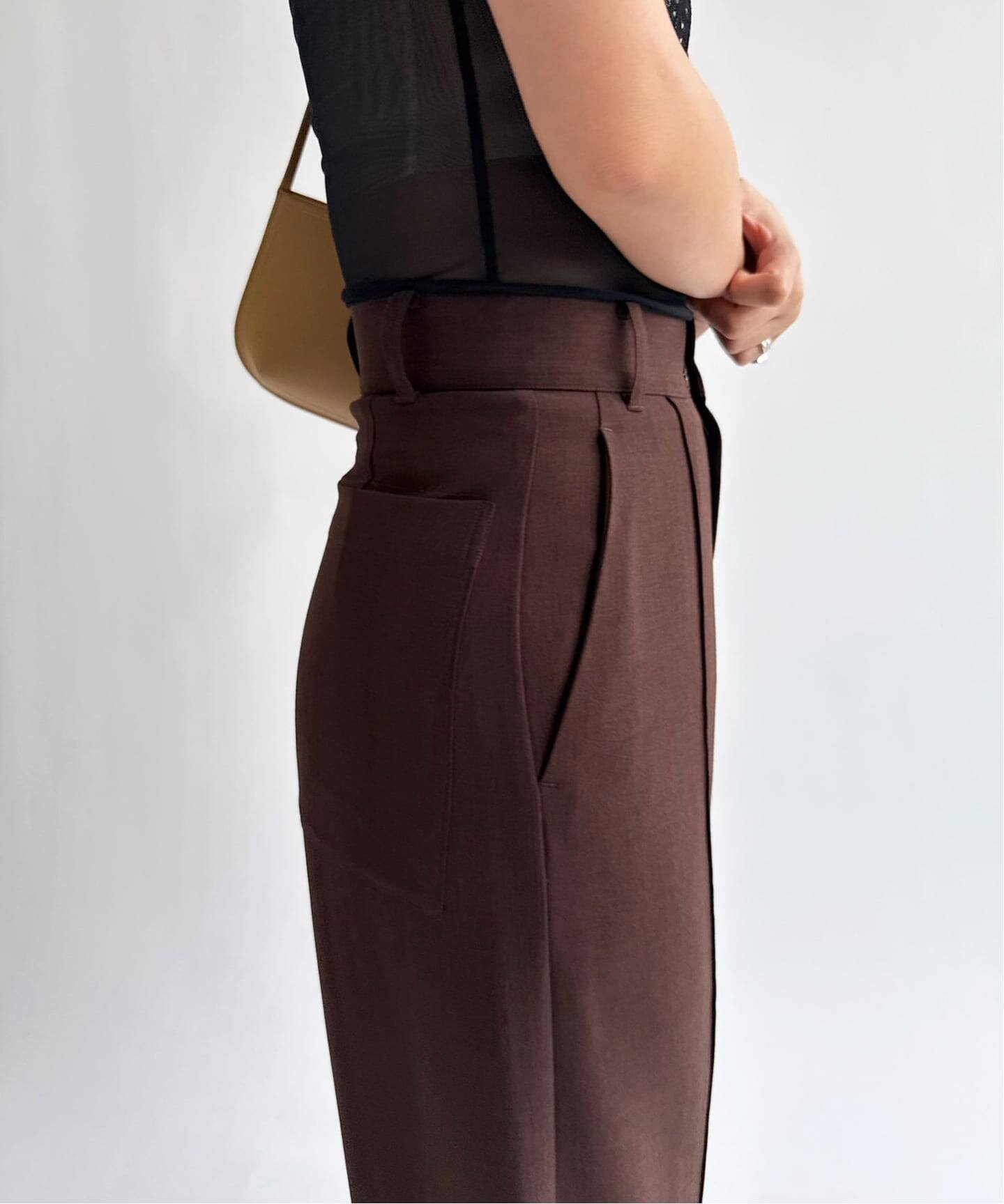 EDIT.FOR LULU 【Hella/ヘラ】pintuck wide pants エディット フォー ルル パンツ スラックス・ドレスパンツ ブラウン【送料無料】