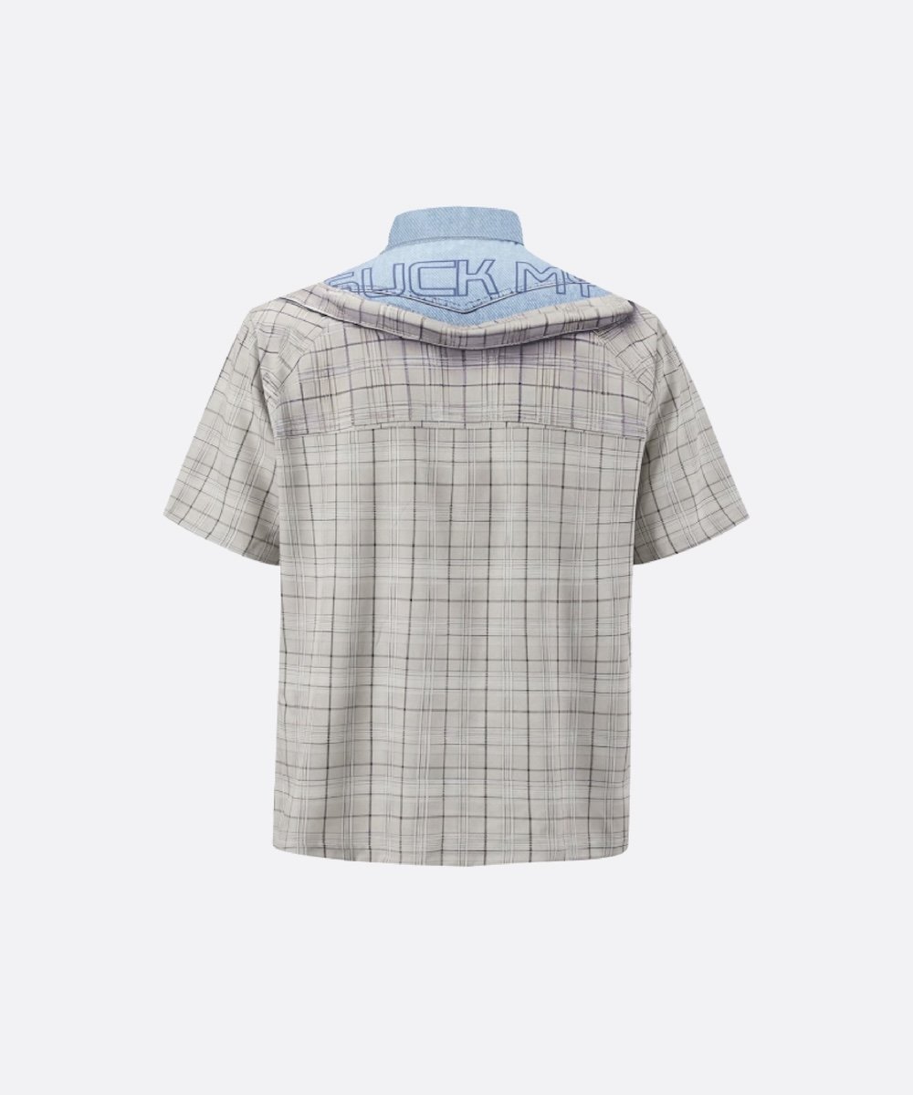 U:UME Illusion Print Panel Shirt ユーム トップス シャツ・ブラウス ブルー