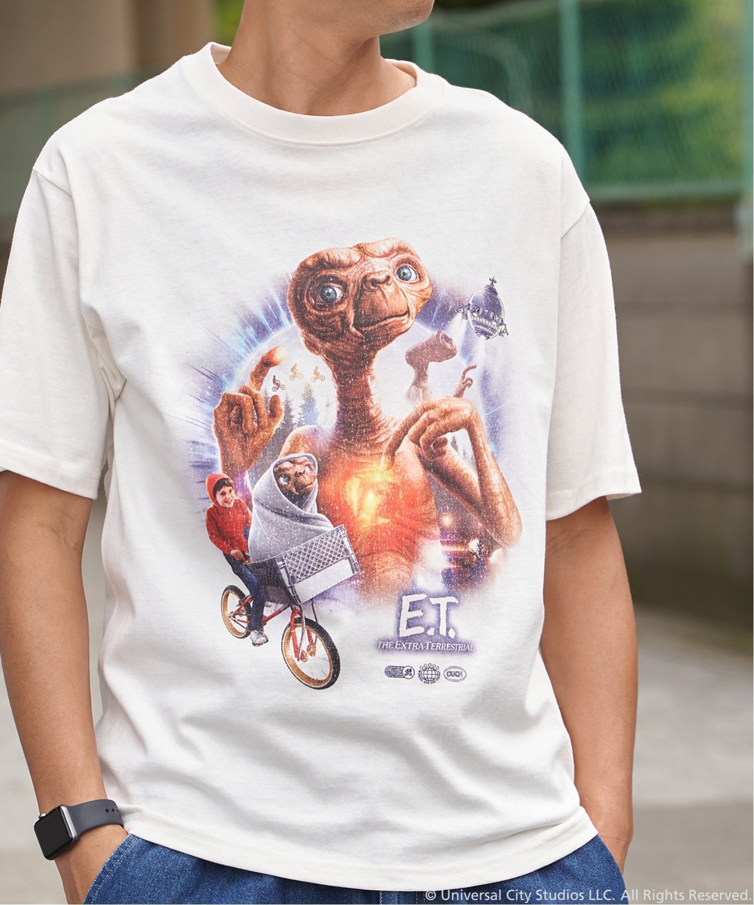 VENCE share style MENs 『 E.T. 』デザイン ムービーTシャツ ヴァンス エクスチェンジ トップス カットソー・Tシャツ ホワイト レッド ブルー