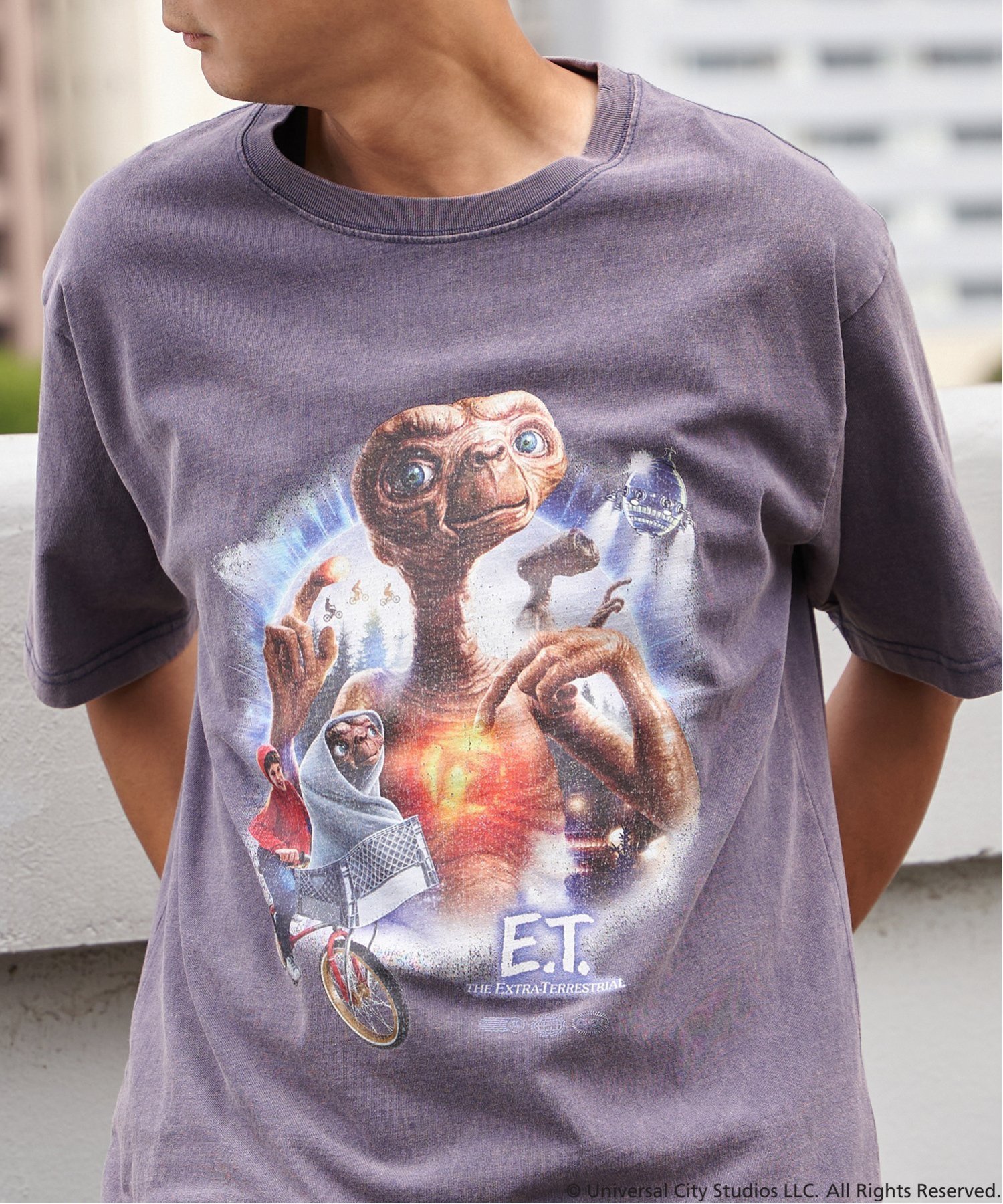VENCE share style MENs 『 E.T. 』デザイン ムービーTシャツ ヴァンス エクスチェンジ トップス カットソー・Tシャツ ホワイト レッド ブルー