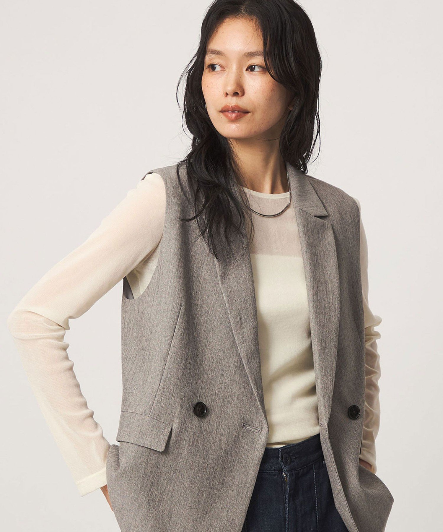 UNITED ARROWS green label relaxing シアーフロッキー ロングスリーブ プルオーバー ユナイテッドアローズ グリーンレーベルリラクシング トップス カットソー・Tシャツ ホワイト ブラック グレー ブラウン【送料無料】 stylife-15828714 Rakuten Fashion サンプル画像2