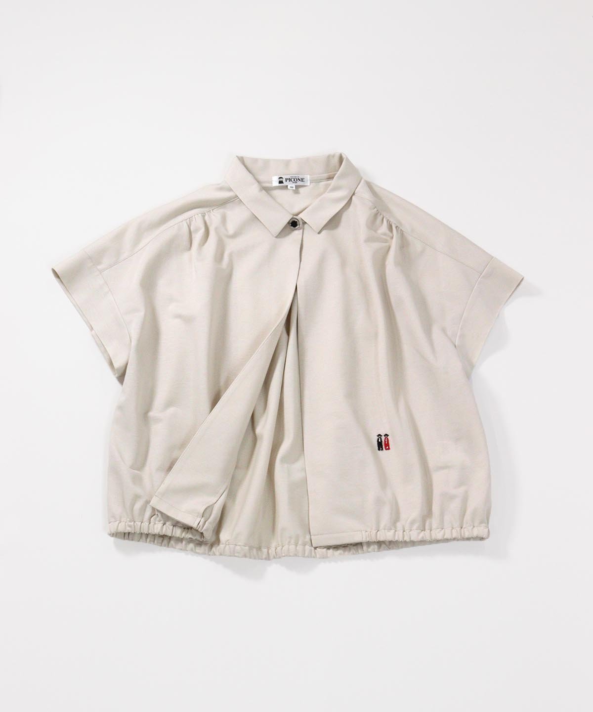 【SALE／30%OFF】STUDIO PICONE 【スタジオピッコーネ公式】コットン混半袖ジャージーシャツ スタジオピッコーネ トップス カーディガン ブラック ホワイト ベージュ【送料無料】