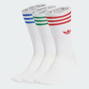adidas 【公式】アディダス adidas ソリッドクルーソックス 3足組 アディダス 靴下・レッグウェア 靴下 ホワイト