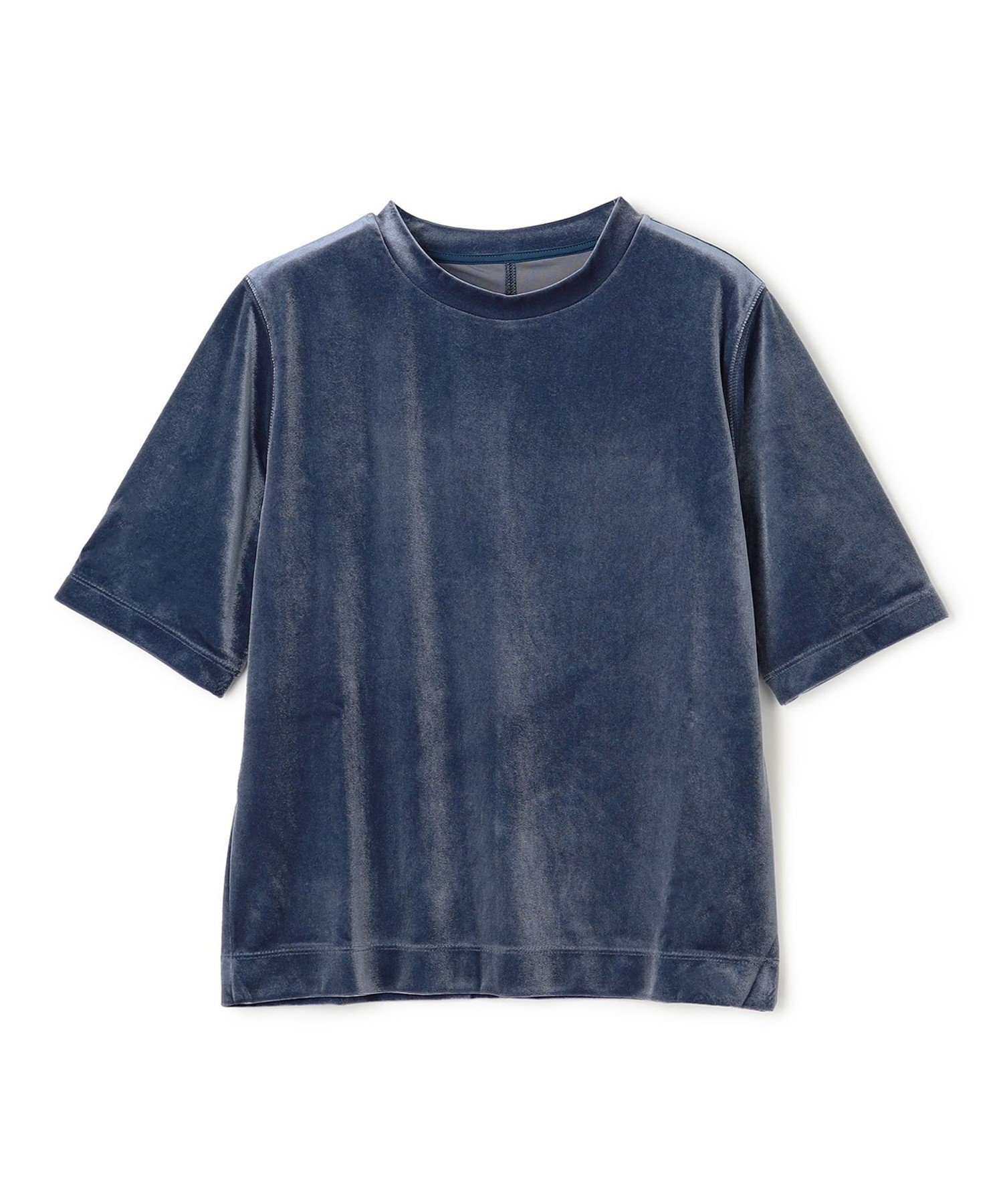 UNFILO L 【洗える/UVカット】ストレッチ ベロアTシャツ アンフィーロ トップス カットソー・Tシャツ ブルー ベージュ【送料無料】のサムネイル