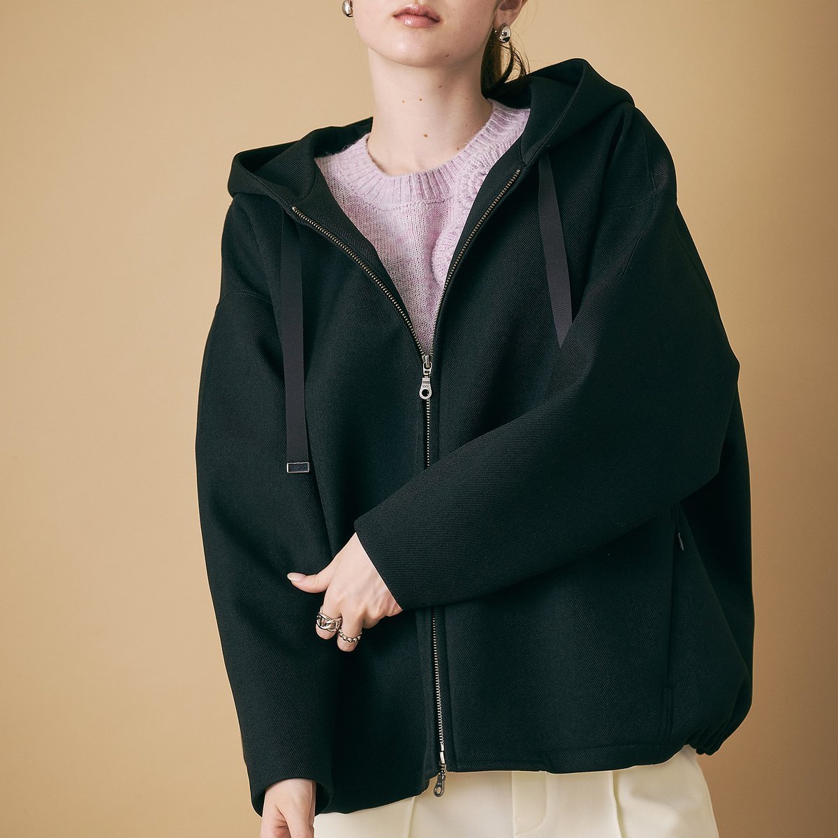 【SALE／10%OFF】Audie a Muses オーバーサイズパーカージャケット ローズティアラ トップス パーカー..