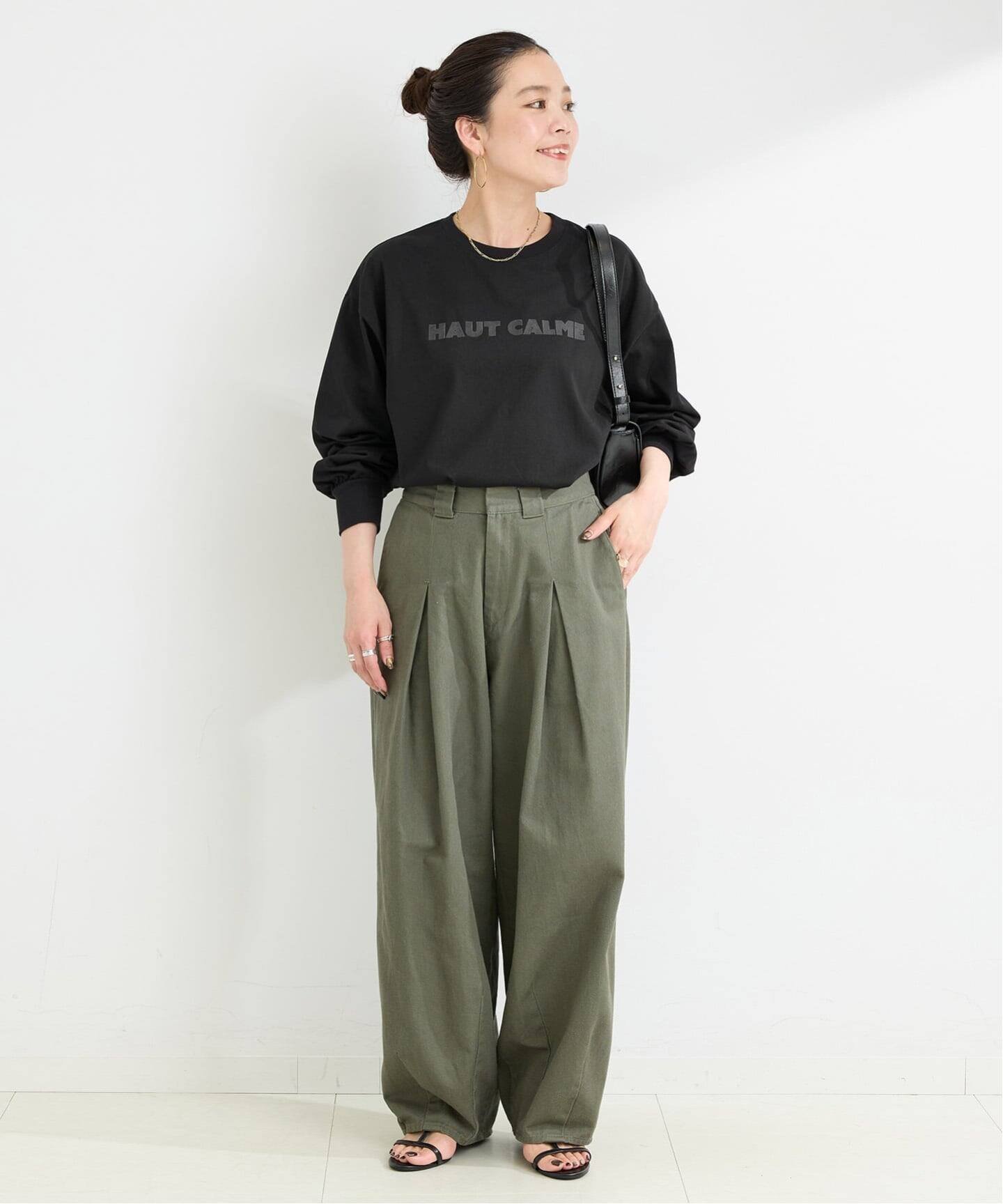 《追加2》手洗い可 / フロッキープリントロゴロンTEE ベーセーストック トップス カットソー・Tシャツ ホワイト ブラック