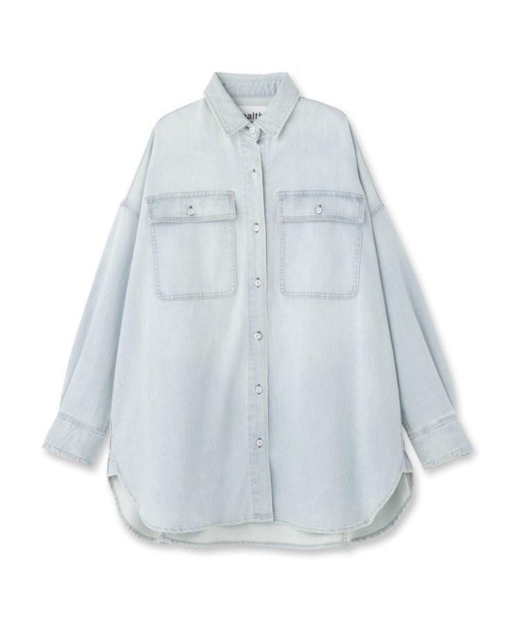 UNTITLED 【Healthy DENIM】Almond(アーモンド)ビッグシャツ アンタイトル トップス シャツ・ブラウス ベージュ ブルー