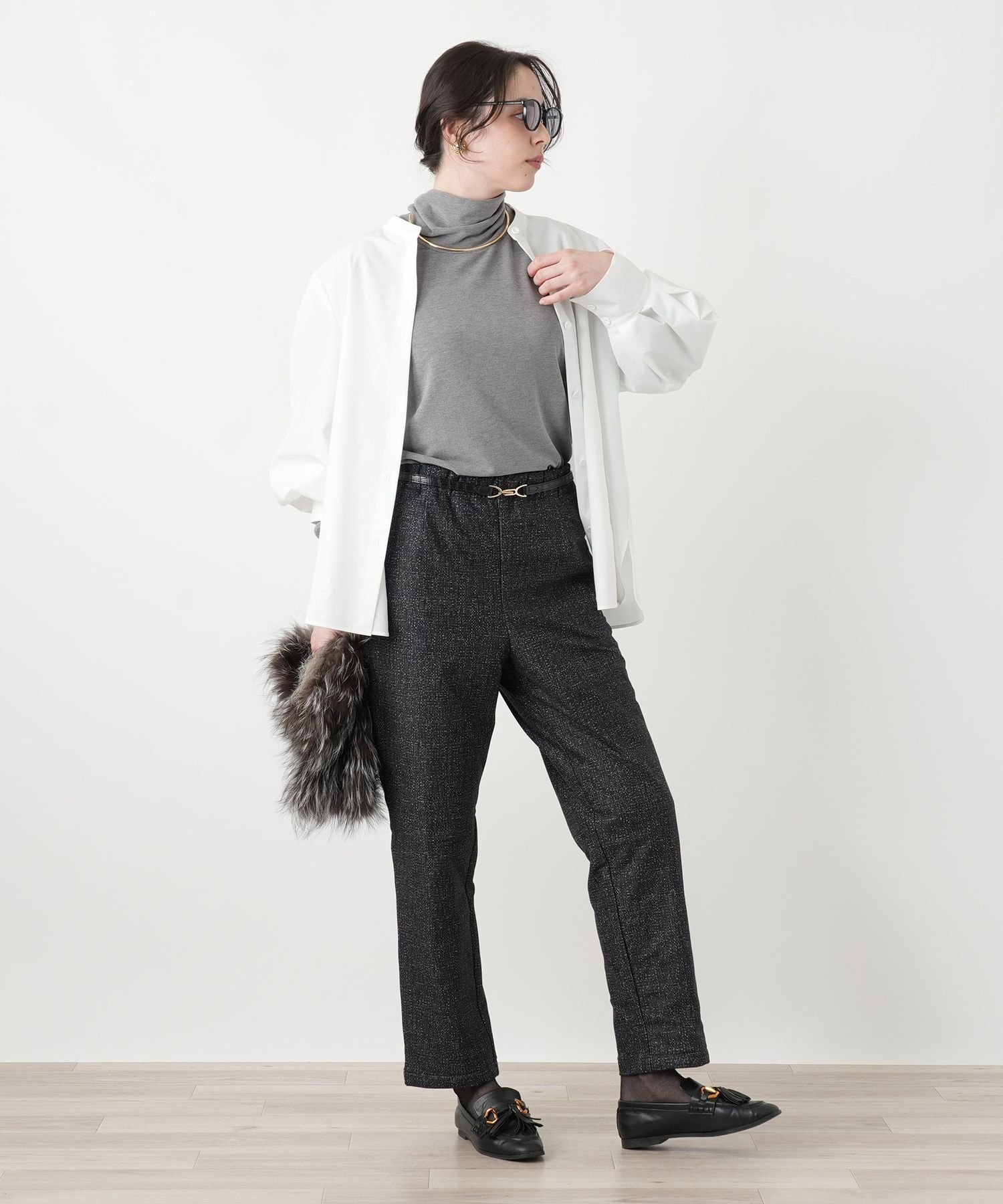 Leilian PLUS HOUSE パンツ レリアン プラスハウス パンツ その他のパンツ グレー ネイビー