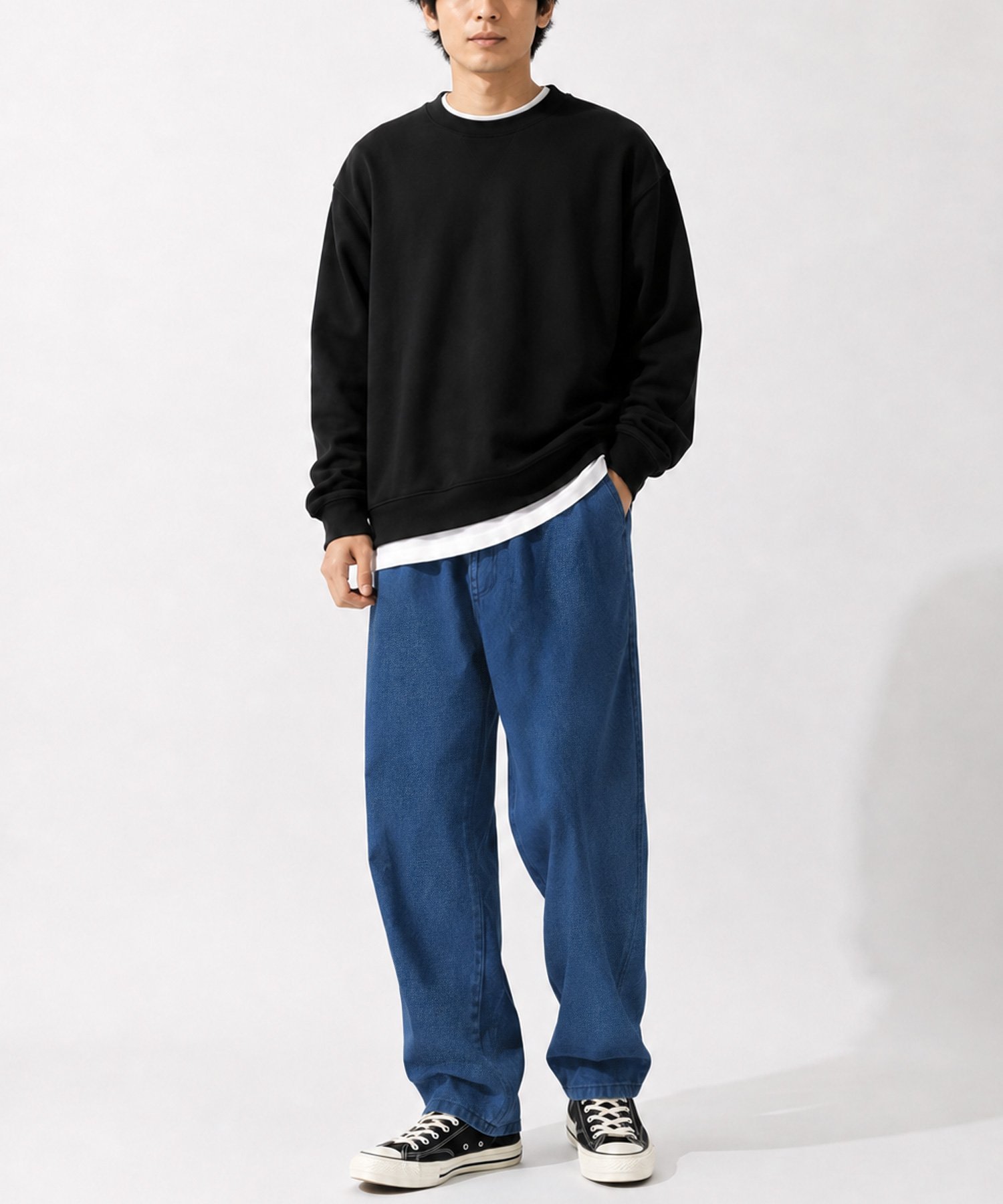 Salong hameu シェフパンツ メンズ レディース ユニセックス ワイド テーパード パンツ デニム ツイル サロンハミュー パンツ その他のパンツ グレー ブルー ブラック ネイビー ベージュ カーキグリーン