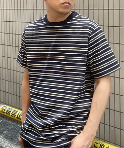 【SALE／30%OFF】ikka ポケ付きボーダーTシャツ イッカ トップス カットソー・Tシャツ ネイビー ホワイト グリーン