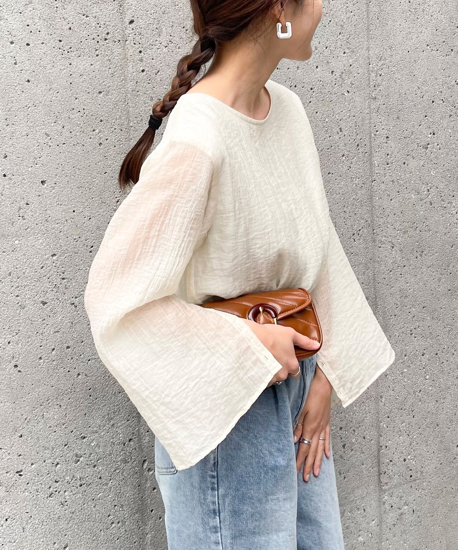 【SALE／20%OFF】fredy emue 【fredyemueフレディエミュ】レイヤードシアーブラウス フレディ アンド グロスター トップス シャツ・ブラウス ホワイト グリーン ブラック【送料無料】のサムネイル