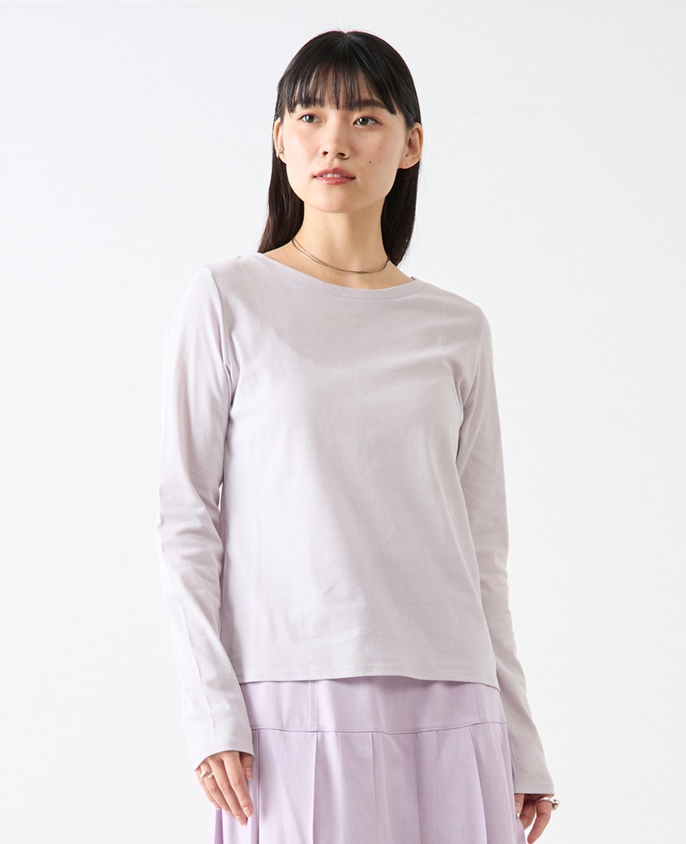 Soffitto コットン丸首インナーロングTシャツ ソフィット トップス カットソー・Tシャツ ホワイト パープル ブラック