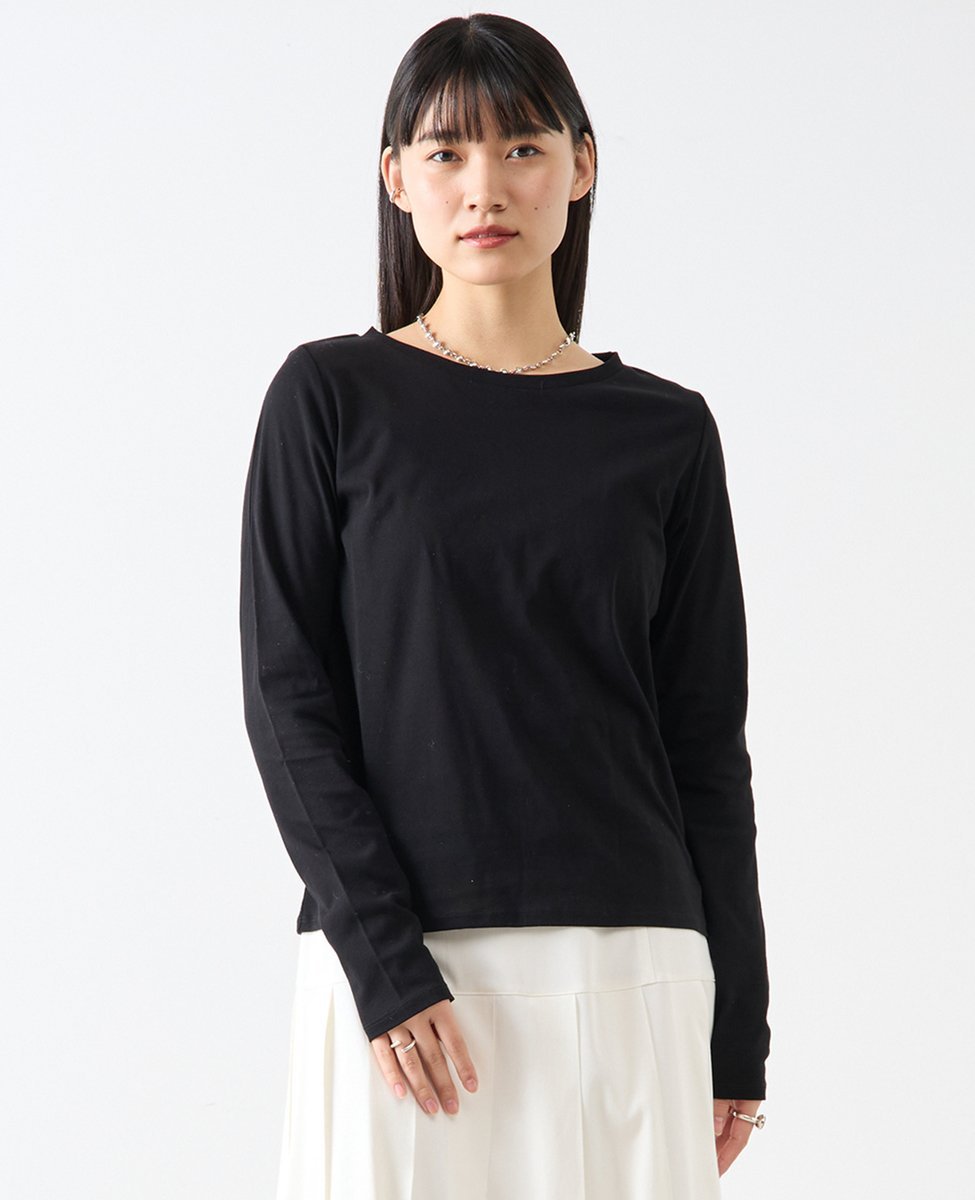 Soffitto コットン丸首インナーロングTシャツ ソフィット トップス カットソー・Tシャツ ホワイト パープル ブラック