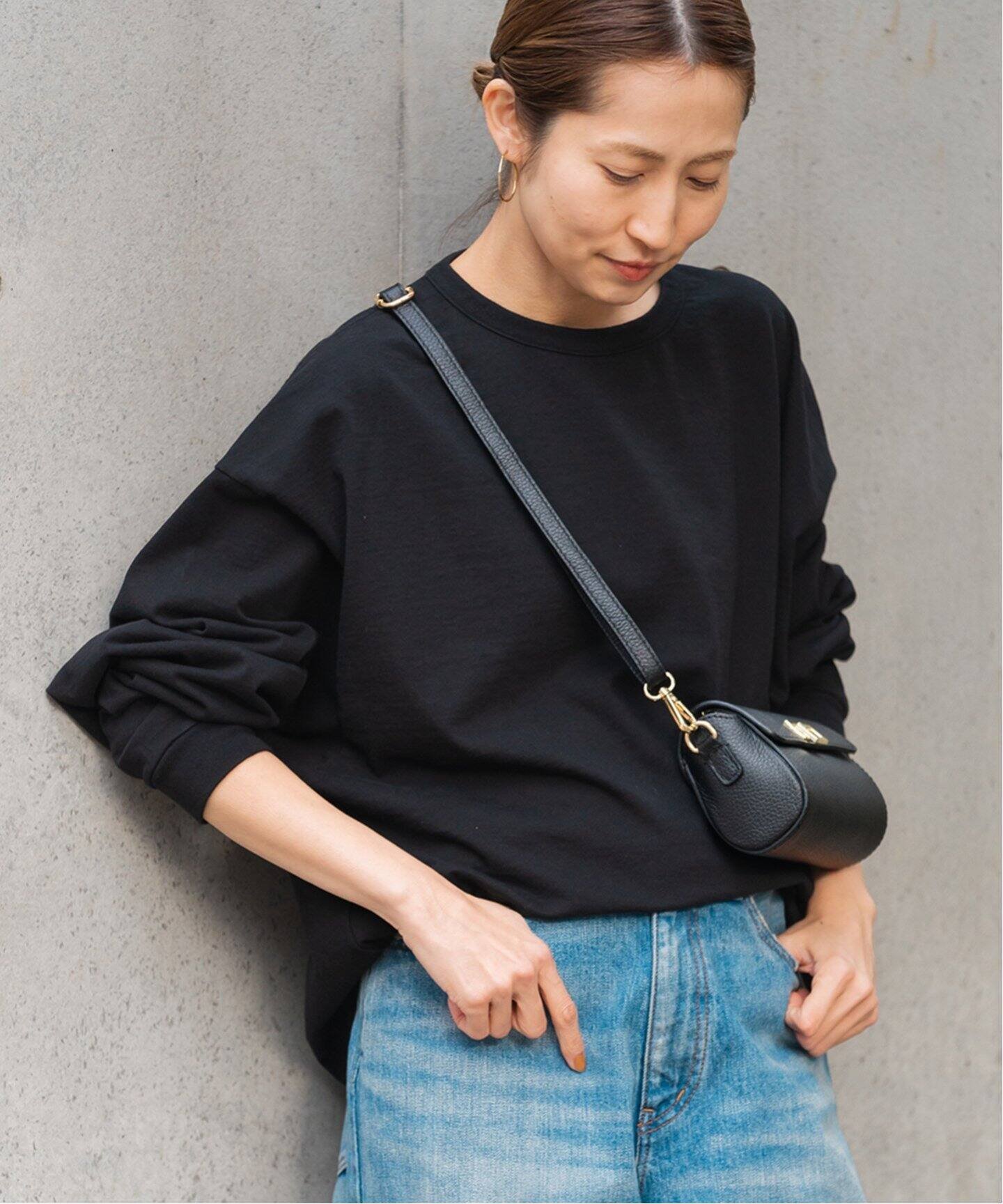 【SALE／30%OFF】FRAMeWORK ルーズスリーブロンT フレームワーク トップス カットソー・Tシャツ ホワイト ブラック【送料無料】のサムネイル