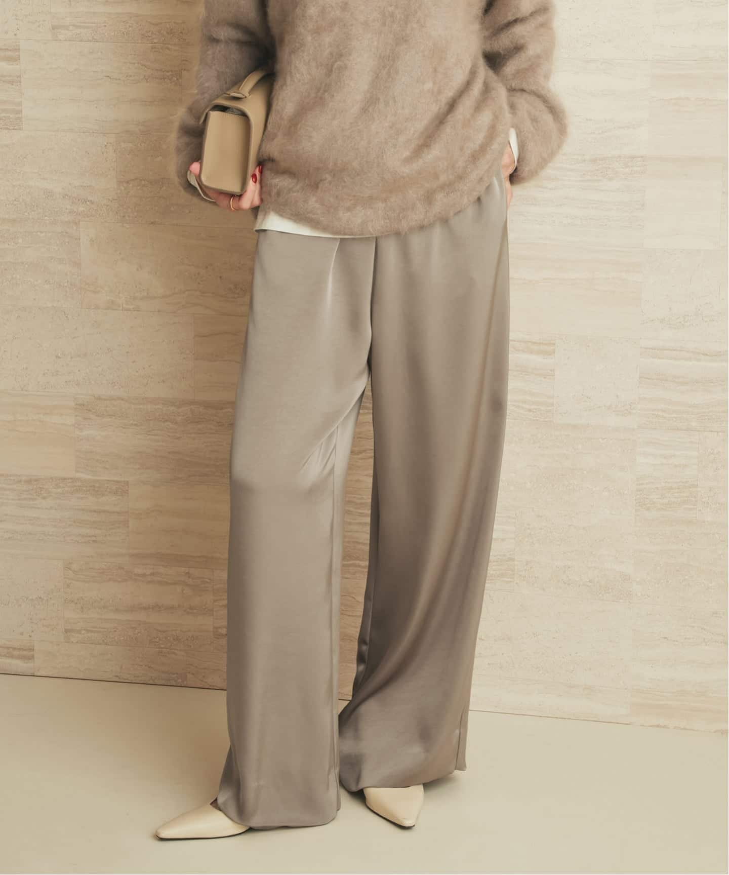 plage double satin minimal パンツ プラージュ パンツ その他のパンツ ブラウン ベージュ【送料無料】のサムネイル