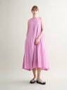 three dots Cotton linen dress スリードッツ ワンピース・ドレス ドレス ネイビー ブルー レッド イエロー【送料無料】