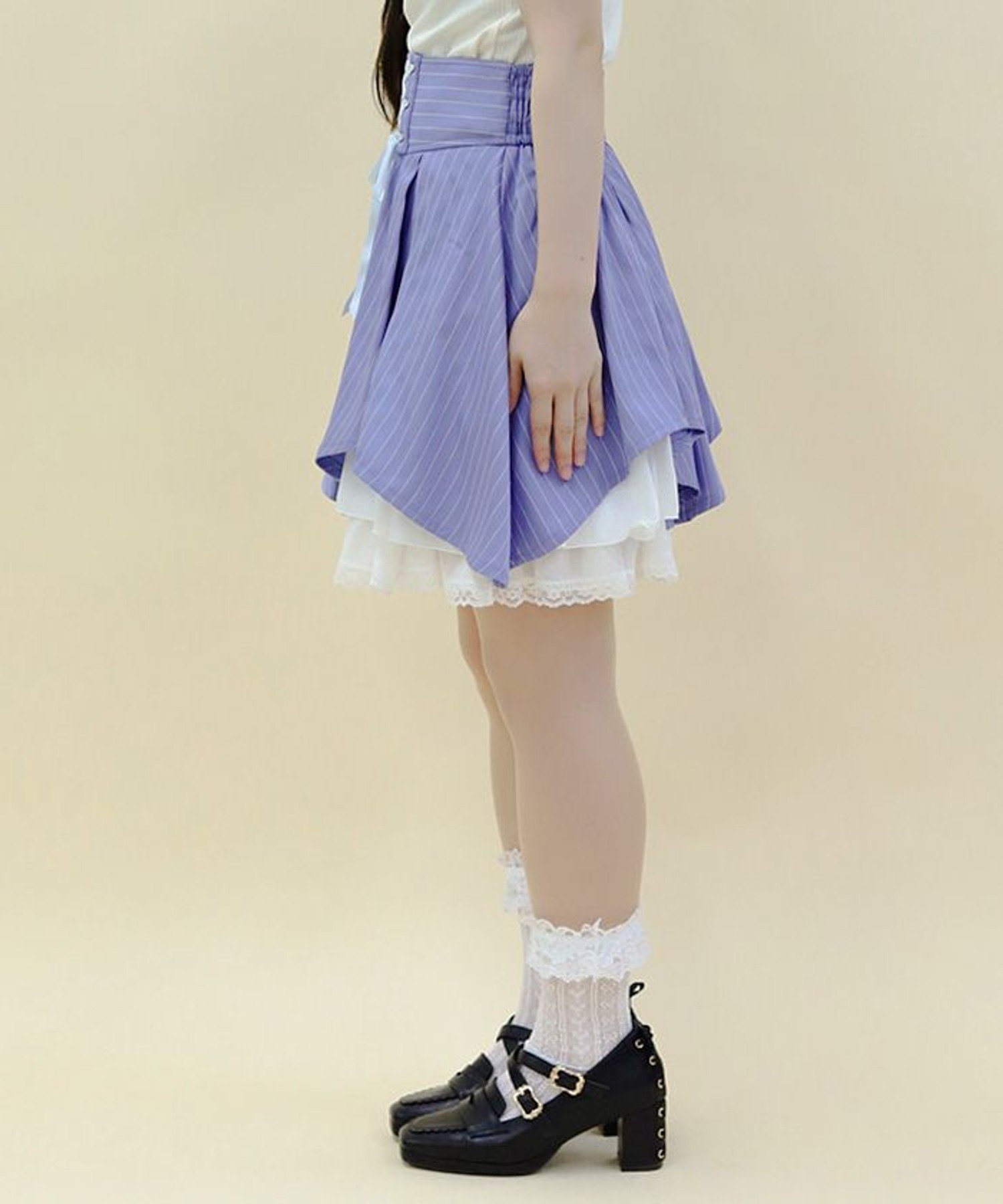 【SALE／33%OFF】axes femme POETIQUE イレヘムミニスカート アクシーズファム スカート その他のスカート ブルー【送料無料】