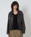 ASTRAET <ASTRAET>スソゴム ラムレザー ジップブルゾン UNISEX ユナイテッドアローズ ジャケット・アウター ライダースジャケット ブラック...