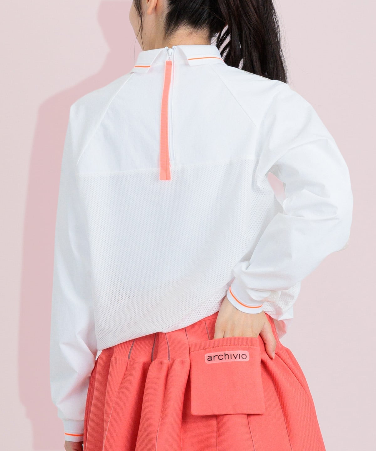 【アルチビオ公式】バックメッシュ冷感プルオーバー アルチビオ トップス カットソー・Tシャツ ネイビー ホワイト