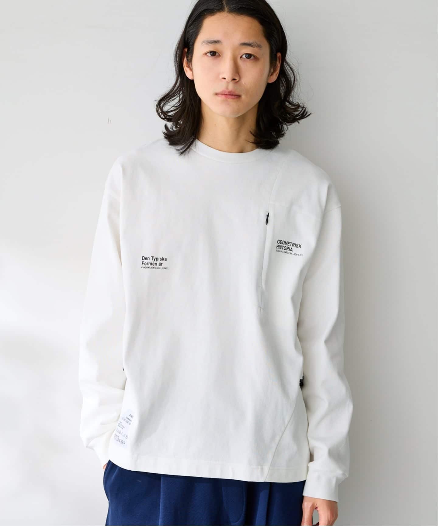 OLIVEDRAB CARRY PKT L/S-T ベーセーストック トップス カットソー・Tシャツ ホワイト ブルー ピンク ブラック