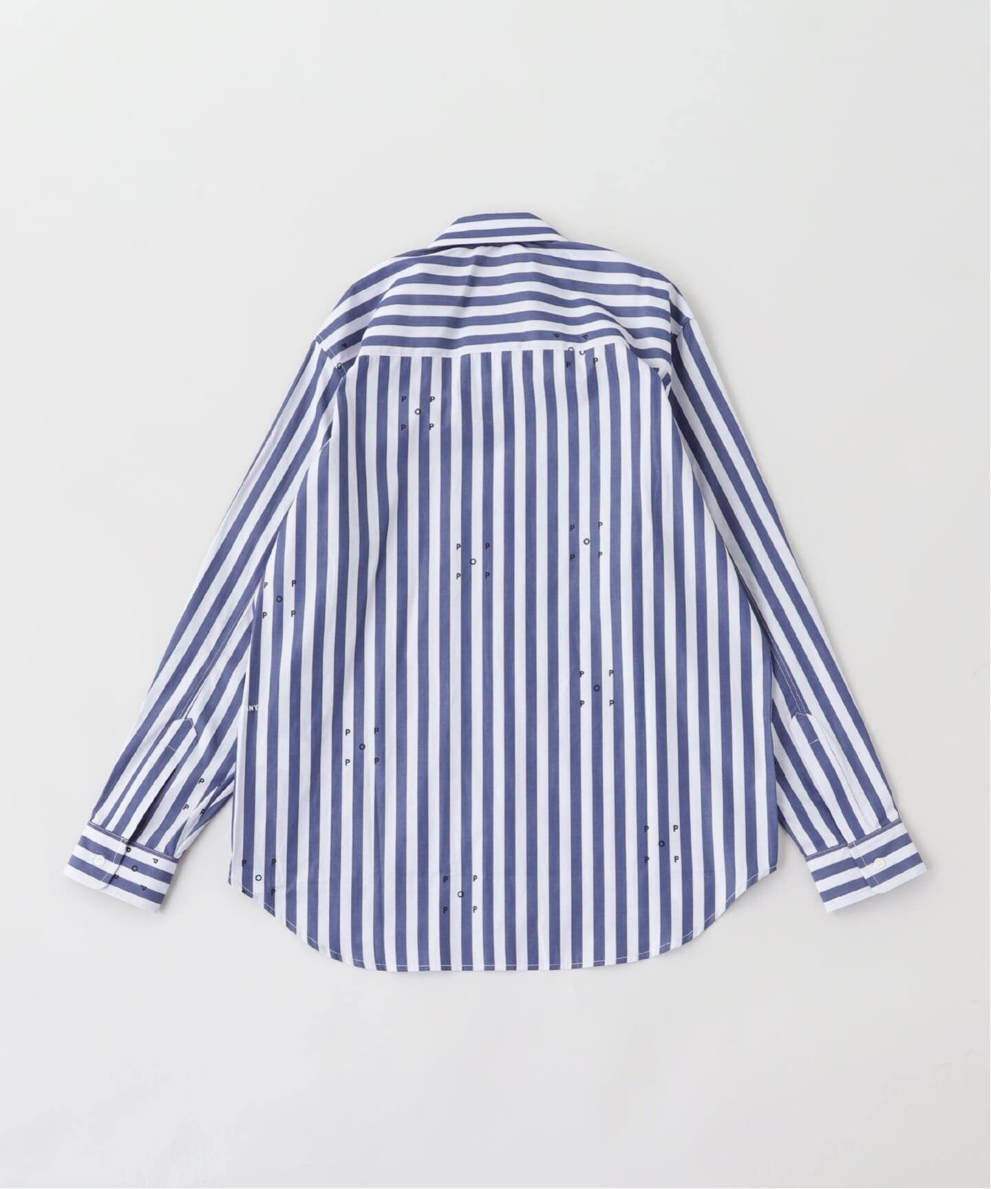 JOURNAL STANDARD POP TRADING COMPANY / ポップトレーディングカンパニー logos stripe shirt ジャーナル スタンダード トップス シャツ・ブラウス ネイビー レッド