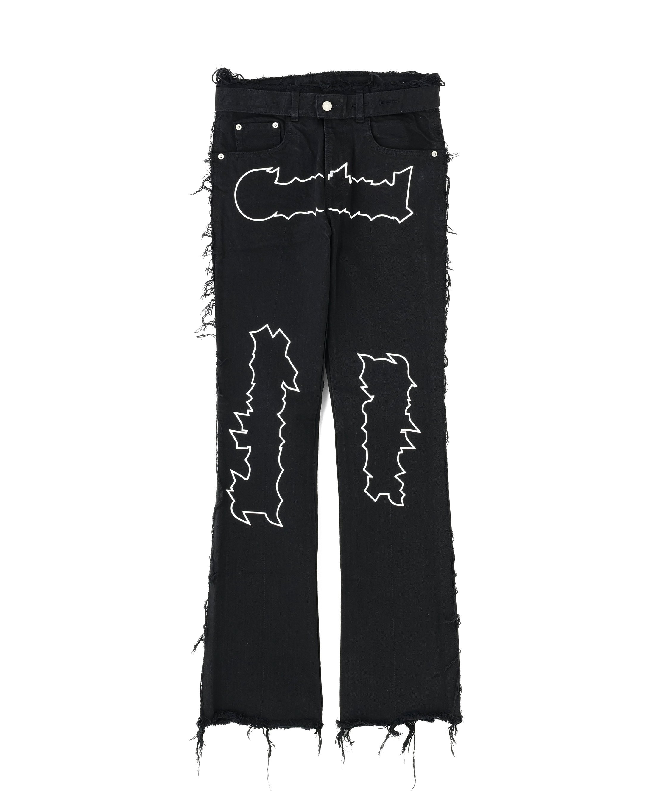 Other - LHP VOLTAGE CONTROL FILTER/ヴォルテージコントロールフィルター/Frayed Bootcut Print Denim エルエイチピー パンツ ジーンズ・デニムパンツ ブラック【送料無料】