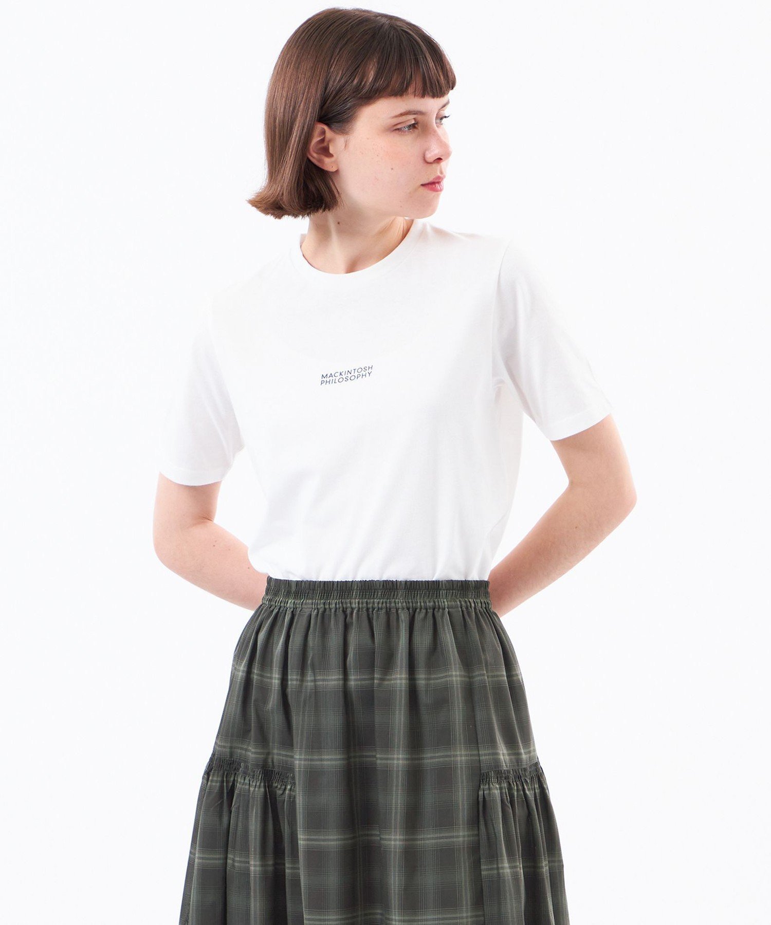 【WEB&一部店舗限定】ベーシックロゴT マッキントッシュ フィロソフィー トップス カットソー・Tシャツ ホワイト ネイビー ブラック