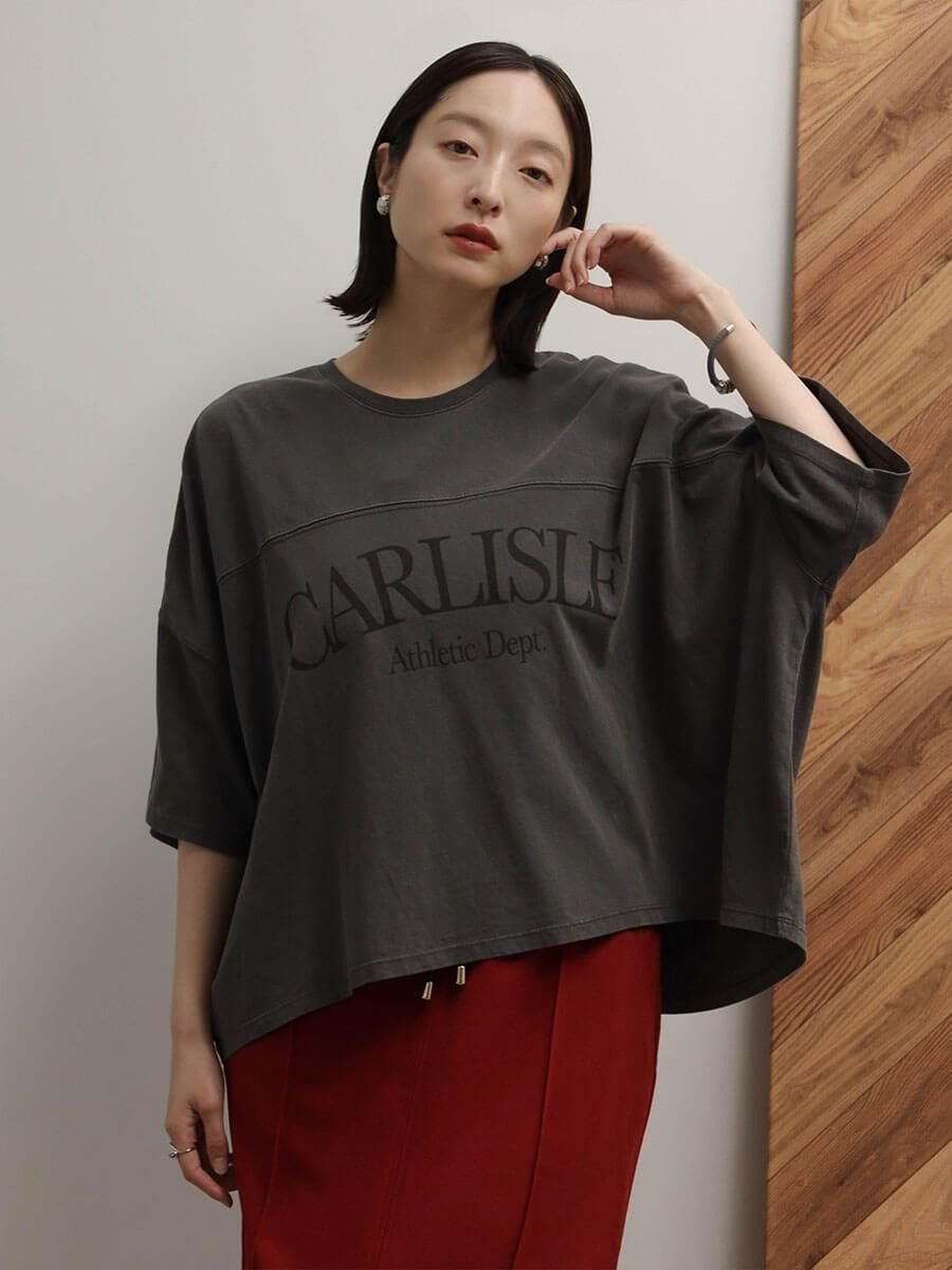 RADIATE ケミカルウォッシュドルマンロゴプルオーバー ラシュッド トップス カットソー・Tシャツ グレー オレンジ
