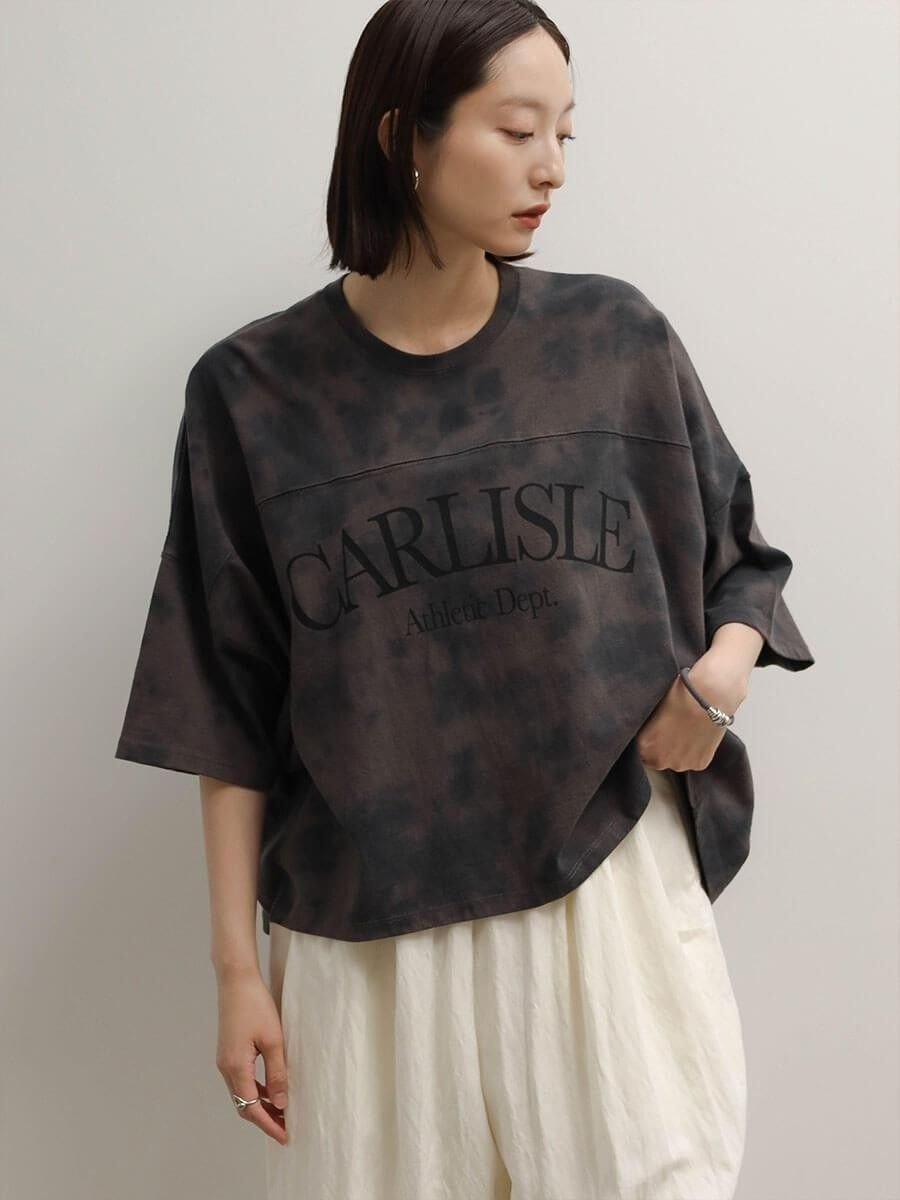 RADIATE ケミカルウォッシュドルマンロゴプルオーバー ラシュッド トップス カットソー・Tシャツ グレー オレンジ