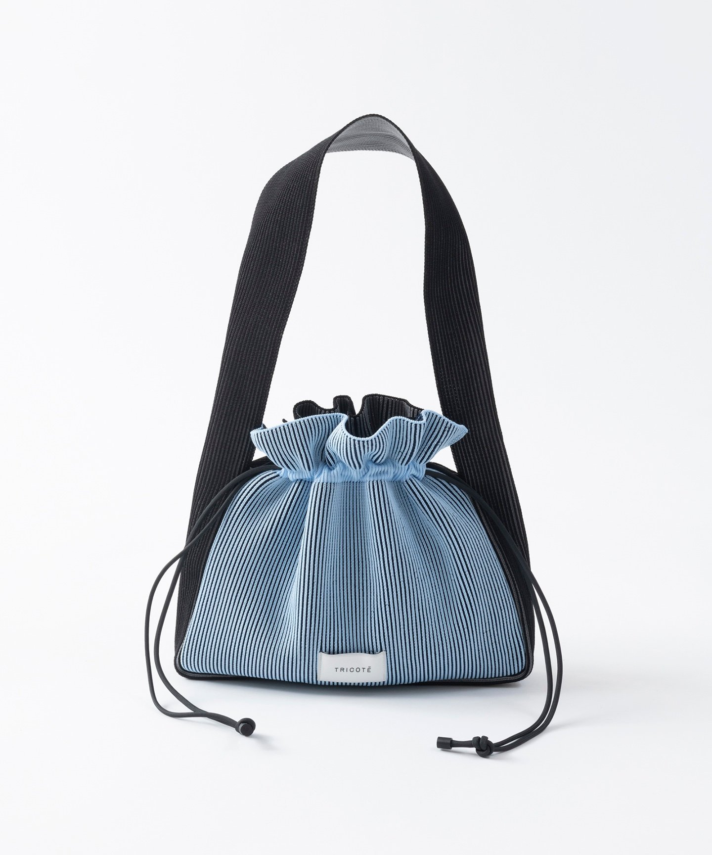 TRICOTE RIBBED POUCH BAG トリコテ バッグ ハンドバッグ ピンク ブルー グリーン【送料無料】