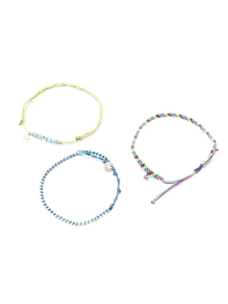 【SALE／50%OFF】wakami WAKAMI/(U)WAKAMI OUTDOOR ANKLET SET OF 3(717993) ゴースローキャラバン アクセサリー アンクレット イエロー ネイビー ピンク ブルー