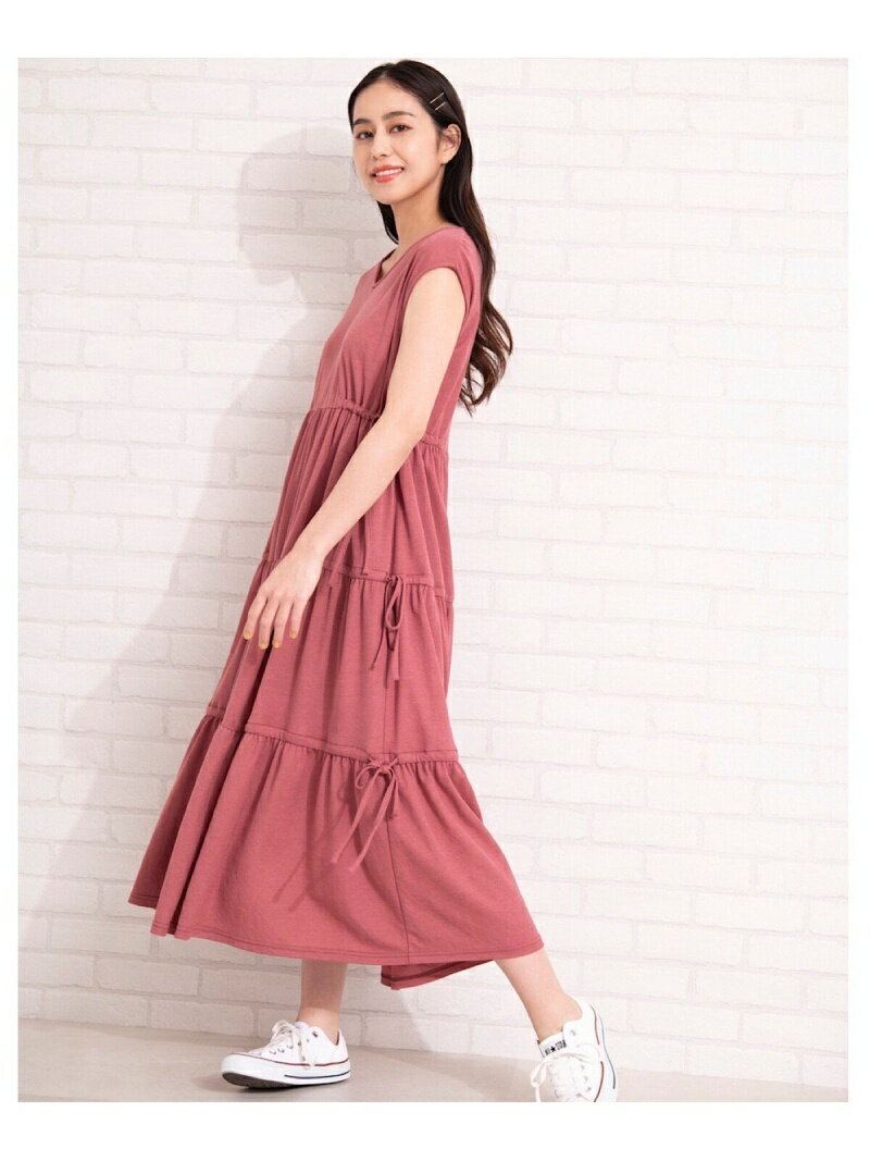 【SALE／70%OFF】Swingle 【接触冷感】リラックスティアードワンピース スウィングル ワンピース・ドレス その他のワンピース・ドレス ピンク カーキ ブラックのサムネイル