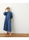【SALE/40%OFF】RODEO CROWNS WIDE BOWL バンドカラーデニムシャツワンピース ロデオクラウンズワイドボウル ワンピース ロングワンピース/マキシワンピース ブルー【送料無料】