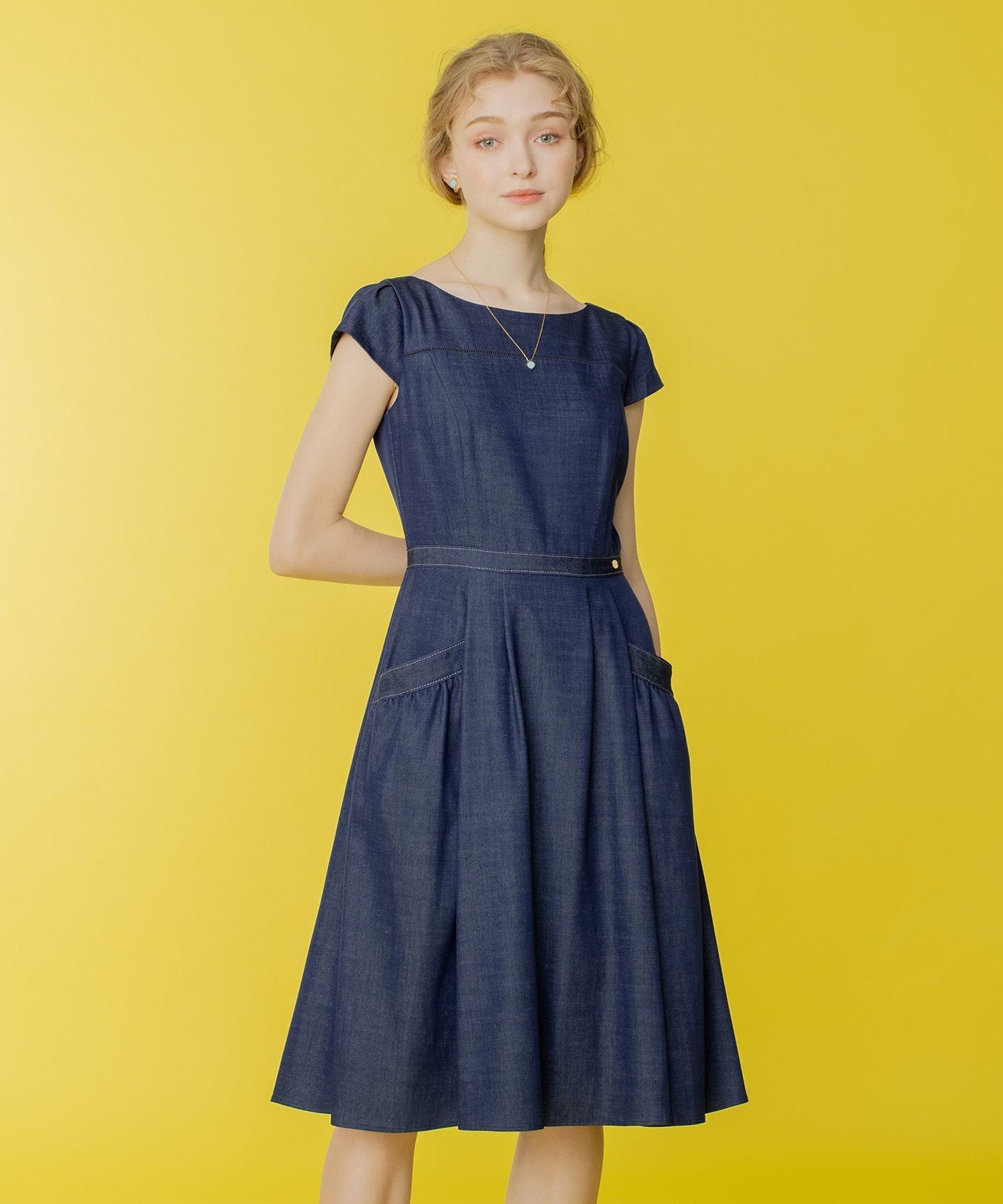 【SALE／60%OFF】TOCCA 【洗える!】BLUE CIEL ドレス トッカ ワンピース・ドレス シャツワンピース ブルー ホワイト ネイビー【送料無料】のサムネイル