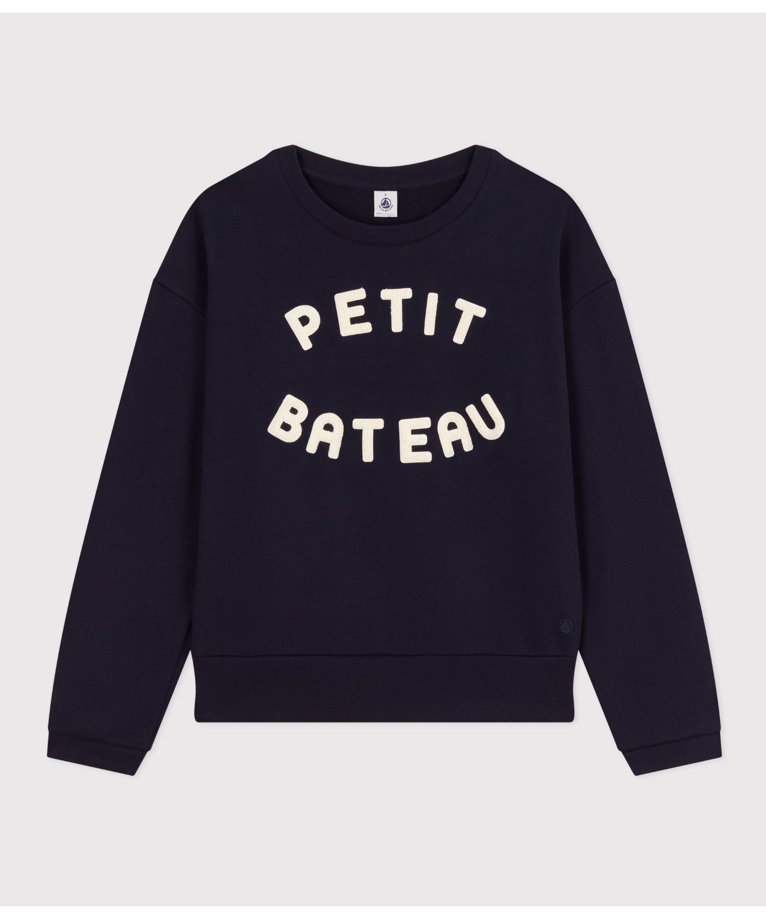 PETIT BATEAU プリントスウェットプルオーバー プチバトー トップス スウェット・トレーナー ネイビー【送料無料】