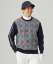 【SALE/30%OFF】23区GOLF 【MEN】チェックジャガード クルーネック ニット ニジュウサンクゴルフ トップス ニット ネイビー グリーン【送料無...