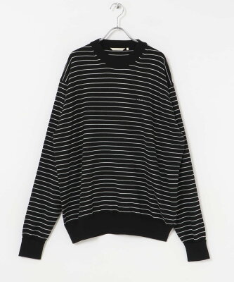 【SALE/50%OFF】URBAN RESEARCH FARAH High Gauge Striped Crew-Neck Sweater アーバンリサーチ トップス ニット ブラック グレー【送料無料】