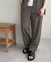 Discoat ジオメトリックパターンイージーパンツ ディスコート パンツ その他のパンツ グリーン ブラウン ブラック【送料無料】