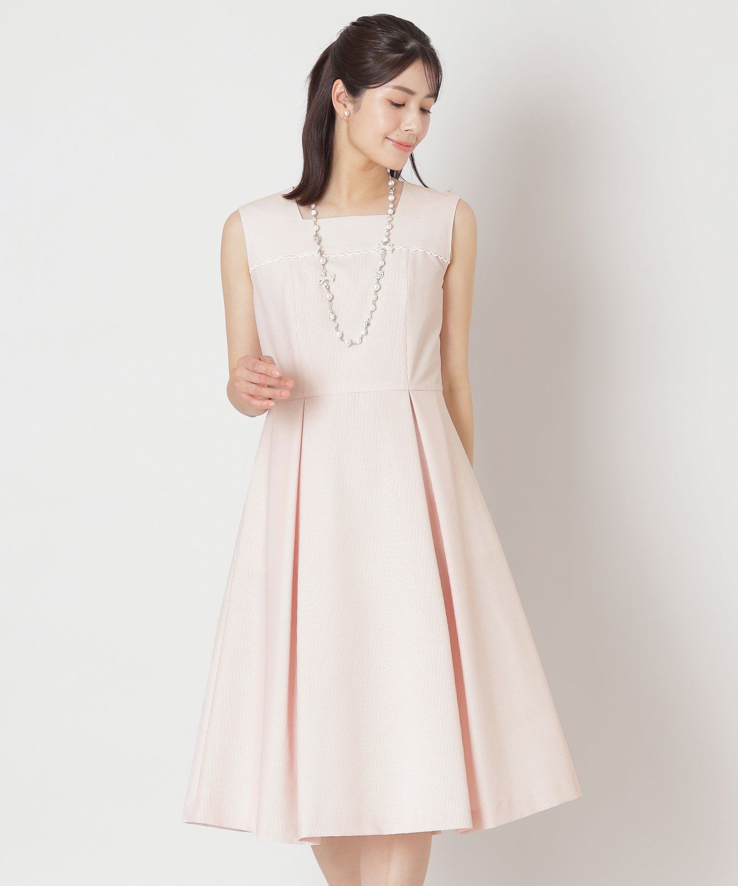 TO BE CHIC シアサッカー ストライプワンピース トゥー ビー シック ワンピース・ドレス ワンピース ピンク ネイビー【送料無料】
