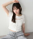 【SALE/10%OFF】one after another NICE CLAUP デコルテ開きカットソー ワンアフターアナザー ナイスクラップ トップス その他のトップス ブラック ピンク ホワイト【送料無料】