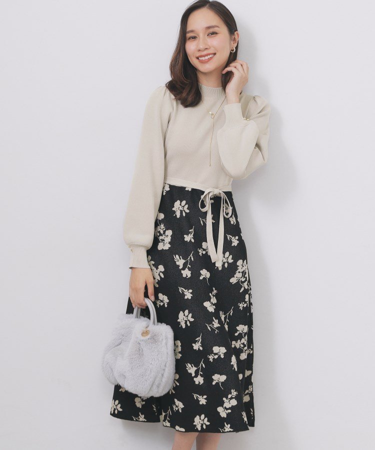 index ハイネックニットワンピース【洗濯機OK/抗ピル】 インデックス ワンピース・ドレス その他のワンピース・ドレス ブラック ワインレッド グレー ネイビー【送料無料】のサムネイル