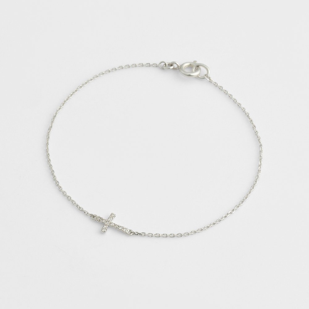 agete シルバーダイヤモンドブレスレット アガット アクセサリー・腕時計 ブレスレット・バングル ホワイト【送料無料】